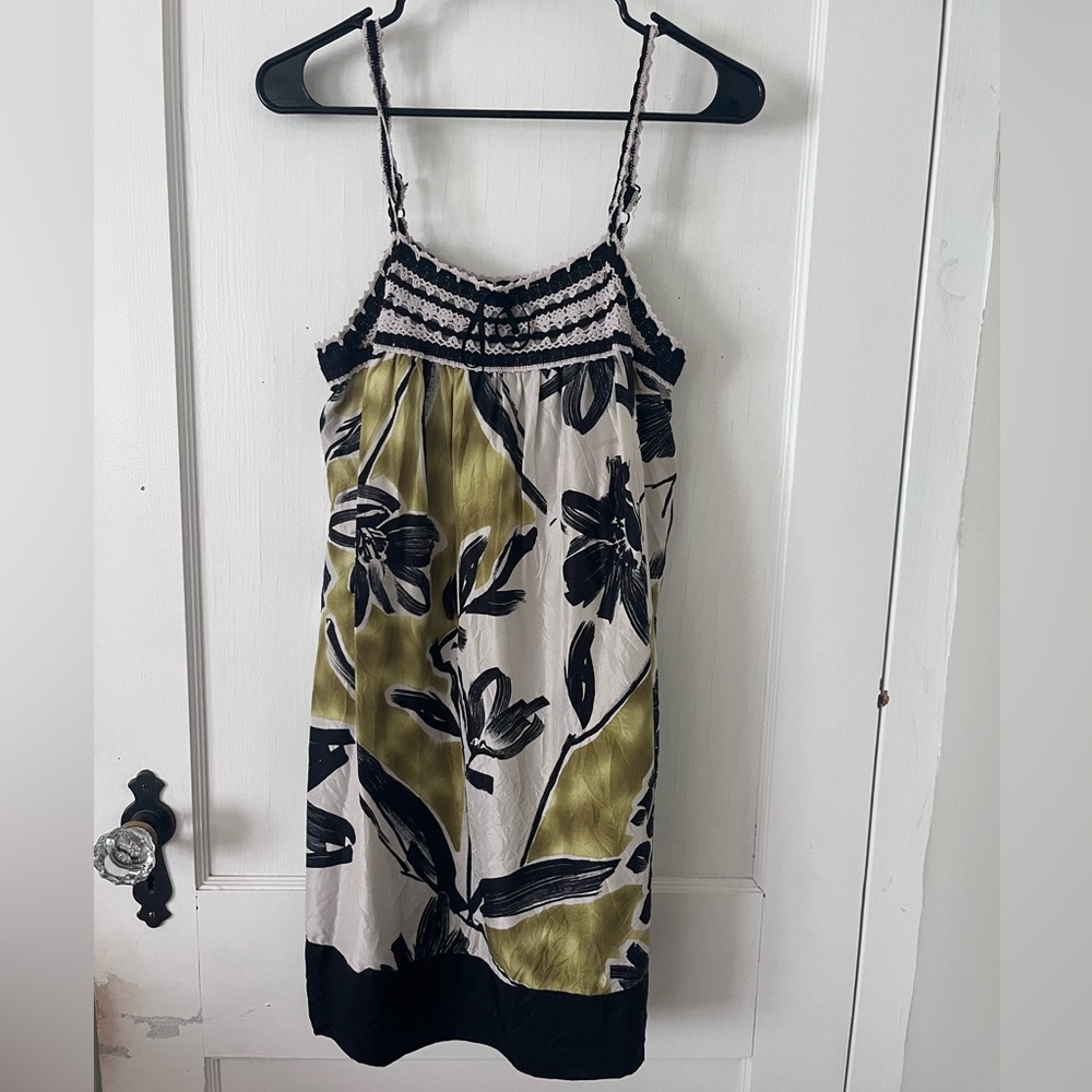 BCBG Maxazria Silk Floral Slip Dress